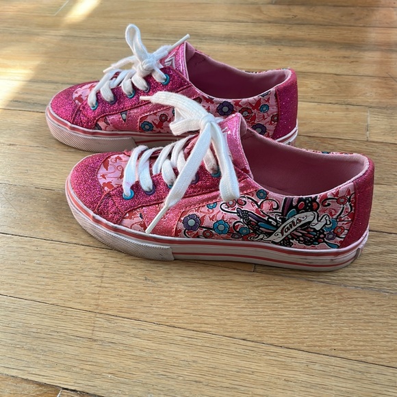 Sparkly Girls lace up Vans - Picture 2 of 7